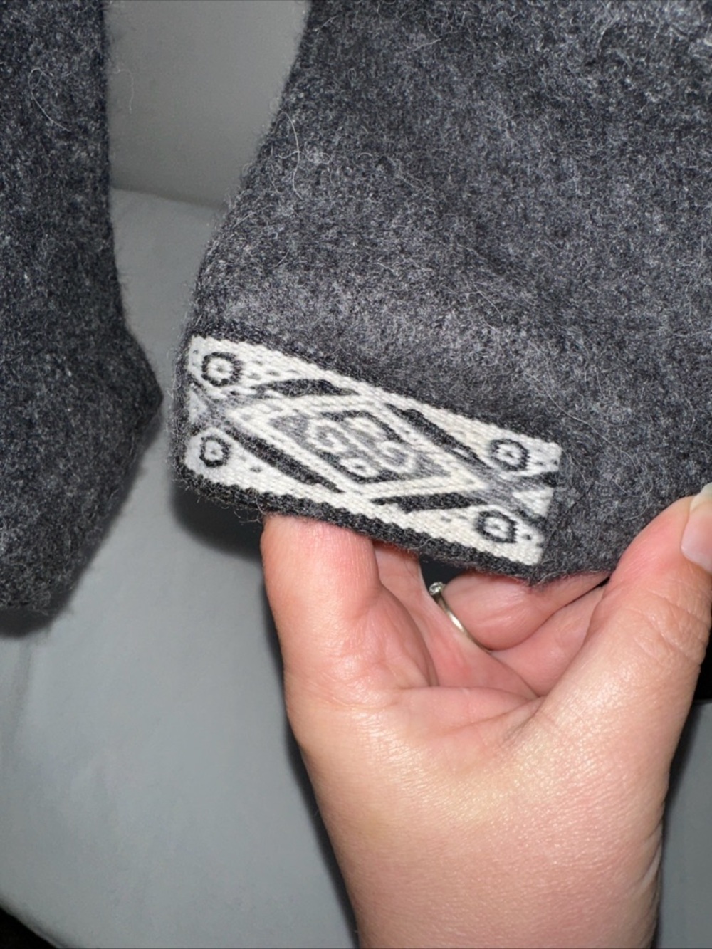 Boys Gray Paka Sweater Wool Blend - Classic Crew Neck - Picture 2 of 4
